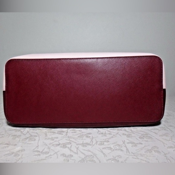 Ted Baker London Pink and Burgundy Floral Tote Bag Rose Gold Accents - Picture 15 of 16